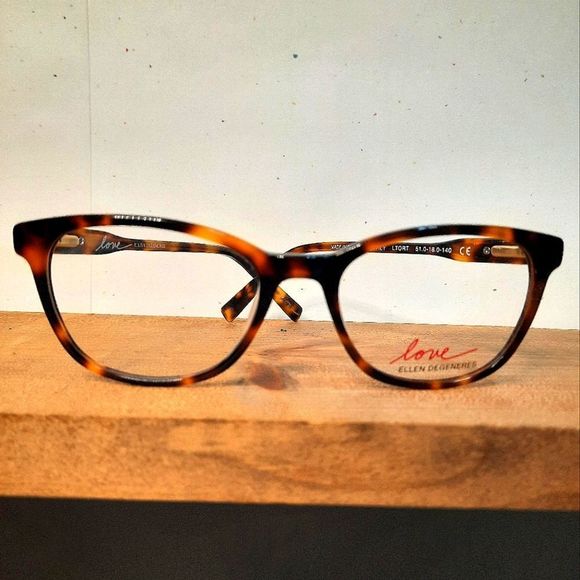 NEW Rx'able Eyeglass Frame, tortoise Ellen Degeneres, full rim glasses 51-18-140 - Picture 5 of 6